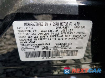 Zdjęcie 13 z 13 samochodu: 2011 INFINITI G37 SEDAN X VIN:JN1CV6AR3BM404648 - miniatura