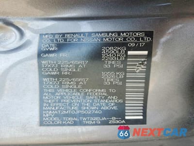 Zdjęcie 13 z 13 samochodu: 2018 NISSAN ROGUE SV VIN:KNMAT2MT0JP502740 - miniatura