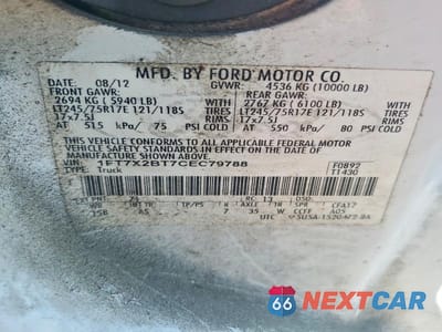 Zdjęcie 12 z 12 samochodu: 2012 FORD F250 SUPER DUTY VIN:1FT7X2BT7CEC79788 - miniatura