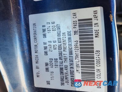 Zdjęcie 12 z 12 samochodu: 2017 MAZDA 3 TOURING VIN:JM1BN1L79H1128946 - miniatura