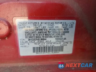 Zdjęcie 14 z 14 samochodu: 2014 NISSAN VERSA NOTE S VIN:3N1CE2CP4EL368844 - miniatura