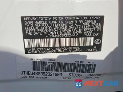 Zdjęcie 12 z 12 samochodu: 2009 LEXUS ES 350 VIN:JTHBJ46G392324903 - miniatura