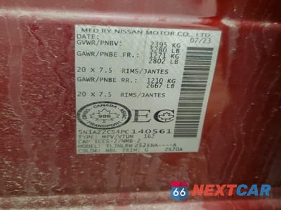 Zdjęcie 13 z 13 samochodu: 2023 NISSAN MURANO SL VIN:5N1AZ2CS4PC140561 - miniatura