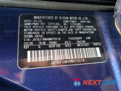 Zdjęcie 14 z 14 samochodu: 2022 NISSAN ROGUE SPORT S VIN:JN1BJ1AW4NW479318 - miniatura