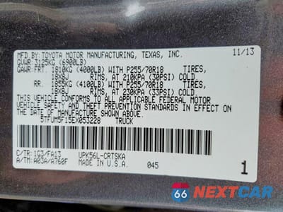 Zdjęcie 12 z 12 samochodu: 2014 TOYOTA TUNDRA SR VIN:5TFUM5F15EX053228 - miniatura