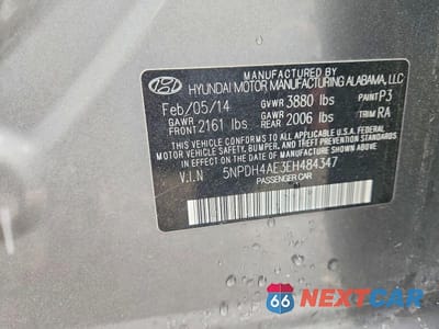 Zdjęcie 12 z 12 samochodu: 2014 HYUNDAI ELANTRA VIN:5NPDH4AE3EH484347 - miniatura