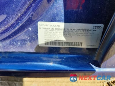 Zdjęcie 12 z 12 samochodu: 2013 AUDI A4 PRESTIGE VIN:WAUKFBFL1DN049122 - miniatura