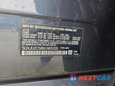 Zdjęcie 10 z 11 samochodu: 2019 BMW X5 XDRIVE50I VIN:5UXJU2C58KLN65205 - miniatura