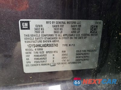 Zdjęcie 12 z 12 samochodu: 2016 CADILLAC ESCALADE ESV LUXURY VIN:1GYS4HKJ4GR363743 - miniatura