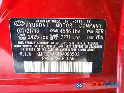 Zdjęcie 12 z 12 samochodu: 2013 HYUNDAI SONATA HYBRID VIN:KMHEC4A44DA098502 - miniatura