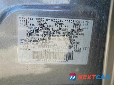Zdjęcie 12 z 12 samochodu: 2016 NISSAN SENTRA SV VIN:3N1AB7AP7GL664119 - miniatura