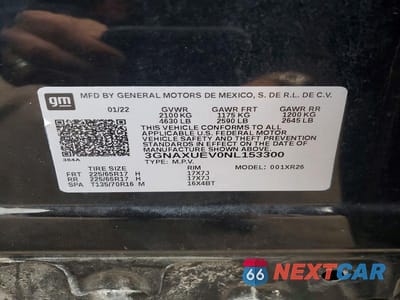 Zdjęcie 13 z 13 samochodu: 2022 CHEVROLET EQUINOX LT VIN:3GNAXUEV0NL153300 - miniatura