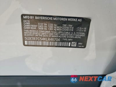 Zdjęcie 13 z 13 samochodu: 2019 BMW X3 SDRIVE30I VIN:5UXTR7C54KLR46704 - miniatura