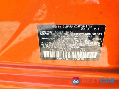 Zdjęcie 13 z 13 samochodu: 2020 SUBARU CROSSTREK PREMIUM VIN:JF2GTAPC9LH211779 - miniatura