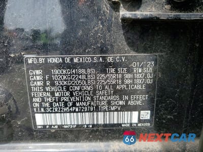 Zdjęcie 13 z 13 samochodu: 2023 HONDA HR-V SPORT VIN:3CZRZ2H54PM729791 - miniatura