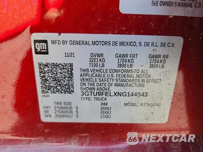 Zdjęcie 12 z 12 samochodu: 2022 GMC SIERRA LIMITED K1500 DENALI VIN:3GTU9FELXNG144543 - miniatura