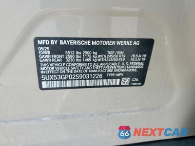 Zdjęcie 14 z 14 samochodu: 2025 BMW X3 30 XDRIVE VIN:5UX53GP02S9031226 - miniatura