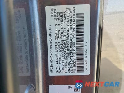 Zdjęcie 12 z 12 samochodu: 2019 HONDA ACCORD SPORT VIN:1HGCV1F32KA162376 - miniatura