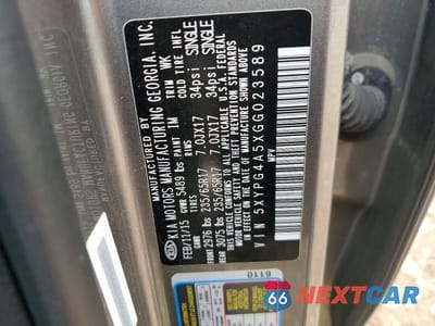 Zdjęcie 13 z 13 samochodu: 2016 KIA SORENTO LX V6 VIN:5XYPG4A5XGG023589 - miniatura