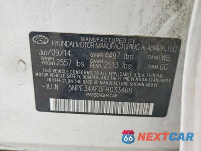 Zdjęcie 13 z 13 samochodu: 2015 HYUNDAI SONATA LIMITED VIN:5NPE34AF0FH033468 - miniatura