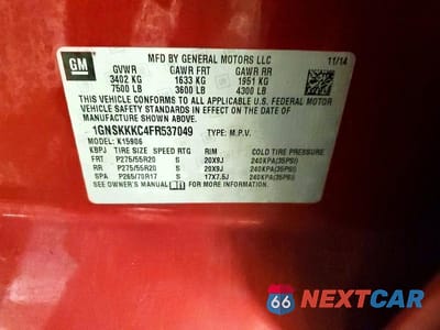 Zdjęcie 13 z 13 samochodu: 2015 CHEVROLET SUBURBAN K1500 LTZ VIN:1GNSKKKC4FR537049 - miniatura