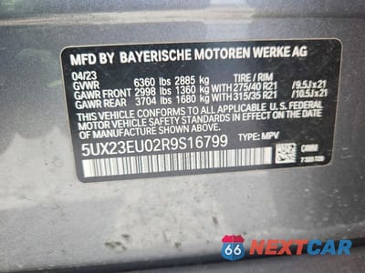 Zdjęcie 13 z 13 samochodu: 2024 BMW X5 XDRIVE40I VIN:5UX23EU02R9S16799 - miniatura