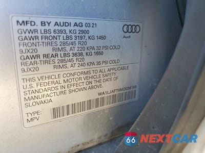 Zdjęcie 13 z 13 samochodu: 2021 AUDI Q7 VIN:WA1LJAF78MD036158 - miniatura