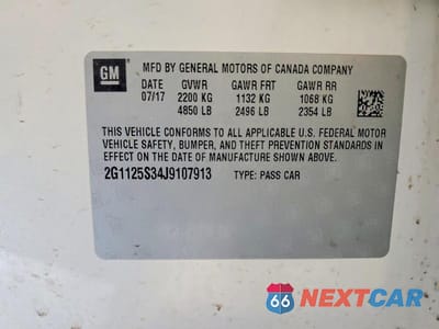 Zdjęcie 12 z 12 samochodu: 2018 CHEVROLET IMPALA PREMIER VIN:2G1125S34J9107913 - miniatura