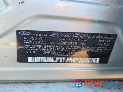 Zdjęcie 12 z 12 samochodu: 2012 HYUNDAI SONATA GLS VIN:5NPEB4AC2CH343254 - miniatura