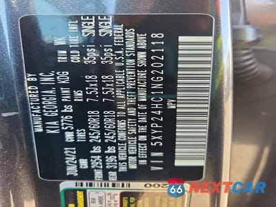 Zdjęcie 12 z 12 samochodu: 2022 KIA TELLURIDE LX VIN:5XYP24HC1NG202118 - miniatura