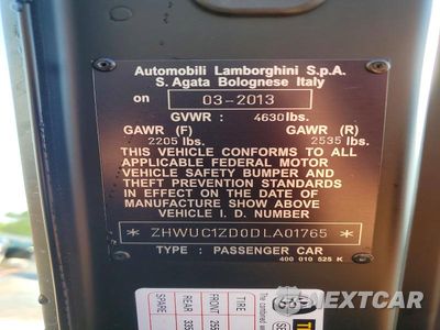 Zdjęcie 13 z 13 samochodu: 2013 LAMBORGHINI AVENTADOR VIN:ZHWUC1ZD0DLA01765 - miniatura
