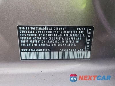 Zdjęcie 12 z 12 samochodu: 2016 VOLKSWAGEN GOLF R VIN:WVWLF7AU5GW019527 - miniatura