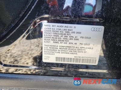 Zdjęcie 13 z 13 samochodu: 2025 AUDI Q4 E-TRON PRESTIGE VIN:WA1MUBFZXSP059536 - miniatura