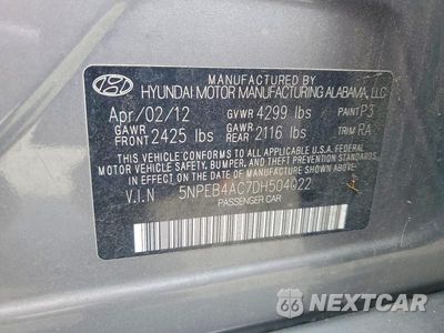 Zdjęcie 12 z 12 samochodu: 2013 HYUNDAI SONATA GLS VIN:5NPEB4AC7DH504022 - miniatura