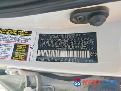 Zdjęcie 12 z 12 samochodu: 2019 TOYOTA CAMRY XSE V6 VIN:4T1BZ1HK9KU507187 - miniatura