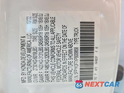 Zdjęcie 13 z 13 samochodu: 2023 HONDA RIDGELINE RTL-E VIN:5FPYK3F7XPB009858 - miniatura