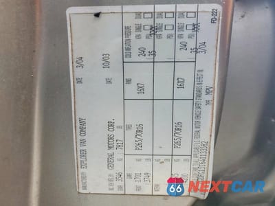 Zdjęcie 13 z 13 samochodu: 2004 GMC SAVANA RV G1500 VIN:1GDFG15T641133582 - miniatura