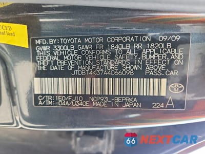 Zdjęcie 12 z 12 samochodu: 2010 TOYOTA YARIS BASE VIN:JTDBT4K37A4066098 - miniatura