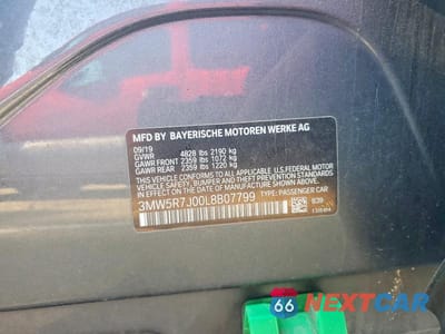 Zdjęcie 12 z 12 samochodu: 2020 BMW 330XI VIN:3MW5R7J00L8B07799 - miniatura