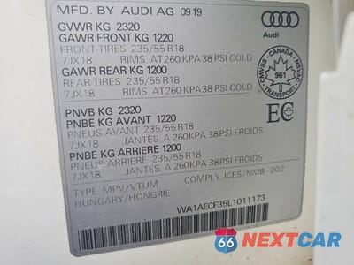 Zdjęcie 14 z 14 samochodu: 2020 AUDI Q3 PREMIUM VIN:WA1AECF35L1011173 - miniatura