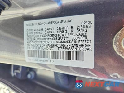 Zdjęcie 12 z 12 samochodu: 2020 ACURA TLX TECHNOLOGY VIN:19UUB2F65LA004547 - miniatura