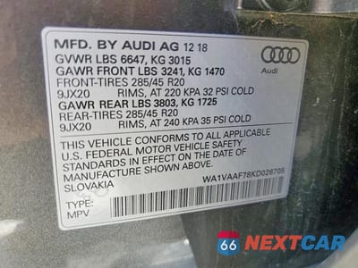 Zdjęcie 14 z 14 samochodu: 2019 AUDI Q7 PRESTIGE VIN:WA1VAAF78KD026705 - miniatura