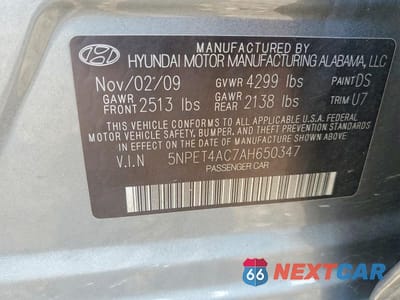 Zdjęcie 12 z 12 samochodu: 2010 HYUNDAI SONATA GLS VIN:5NPET4AC7AH650347 - miniatura