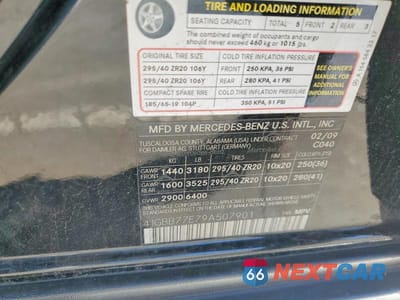 Zdjęcie 12 z 12 samochodu: 2009 MERCEDES-BENZ ML 63 AMG VIN:4JGBB77E79A507901 - miniatura
