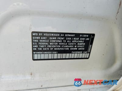 Zdjęcie 12 z 12 samochodu: 2016 VOLKSWAGEN CC BASE VIN:WVWBN7AN0GE513081 - miniatura