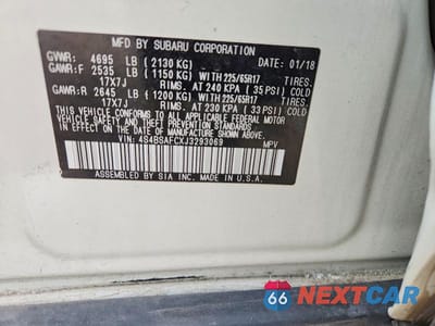 Zdjęcie 12 z 12 samochodu: 2018 SUBARU OUTBACK 2.5I PREMIUM VIN:4S4BSAFCXJ3293069 - miniatura
