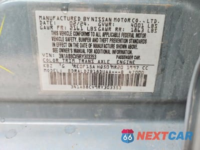 Zdjęcie 12 z 12 samochodu: 2024 NISSAN SENTRA SV VIN:3N1AB8CV9RY303353 - miniatura