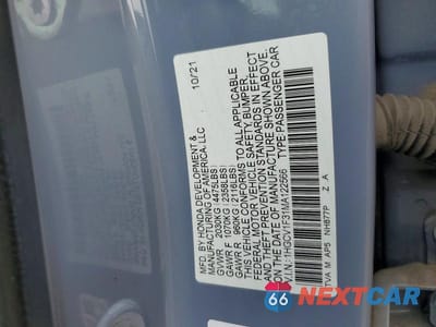 Zdjęcie 12 z 12 samochodu: 2021 HONDA ACCORD SPORT VIN:1HGCV1F31MA122566 - miniatura