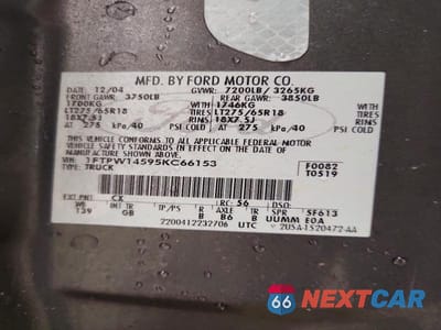 Zdjęcie 12 z 12 samochodu: 2005 FORD F150 SUPERCREW VIN:1FTPW14595KC66153 - miniatura