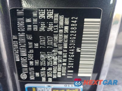 Zdjęcie 13 z 13 samochodu: 2017 KIA SORENTO LX V6 VIN:5XYPG4A53HG288842 - miniatura
